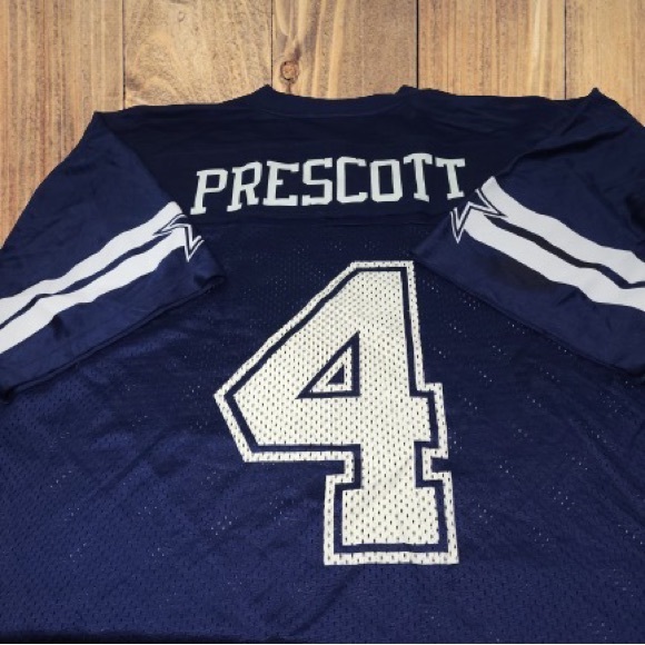 Dak Prescott #4 Dallas Cowboys Navy Blue Mesh Jersey Authentic NFL Apparel - Picture 2 of 4